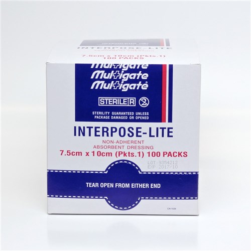 Multigate Interpose-Lite Non Adher Dressings 7.5 x 10cm P100