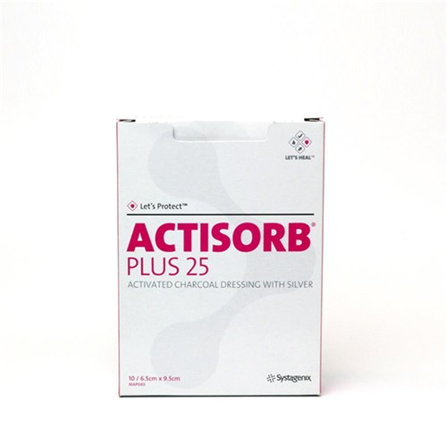 Actisorb Plus 25 Charcoal Dressings 6.5 x 9.5cm B10 MAP065