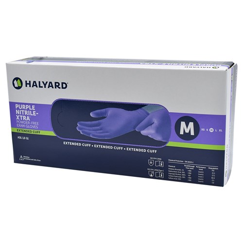Halyard Purple Nitrile-Xtra High Risk Gloves Medium
