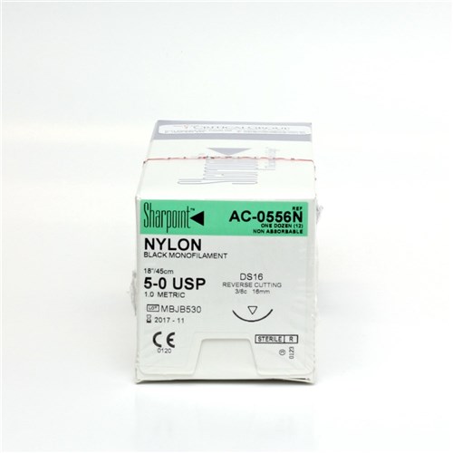 Sutures Nylon Surgical Specialties 5/0 16mm 12 A0556N 45cm