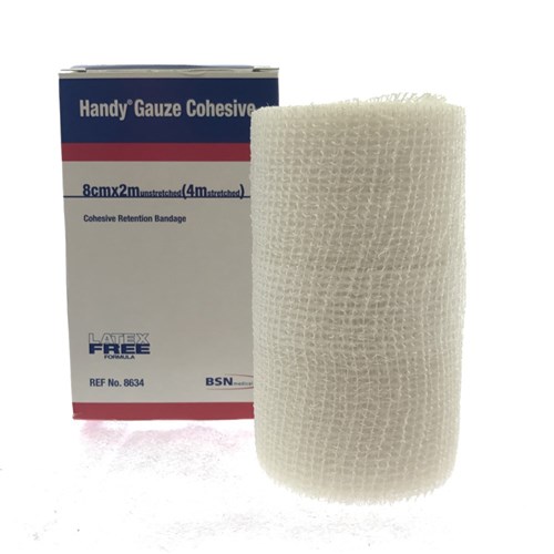 Handy Gauze Cohesive Retention Bandage 8cm x 2m Unstretched