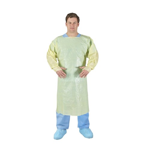 Gown Impervious Thumbs Up Extra Large Yellow 7003