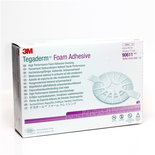 Tegaderm Foam Adhesive Dressing 10 x 11cm Oval B10 90611