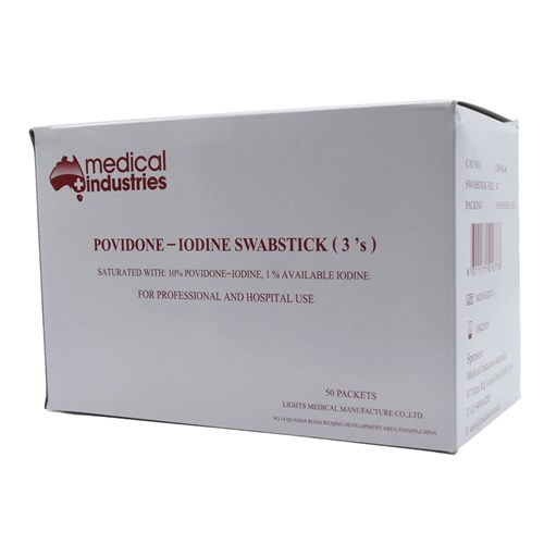 Povidone Iodine Swab Sticks B50 (3's) 10%