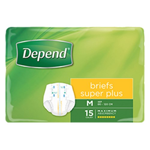 Depend Brief Super Plus Medium 15 x 3 17410