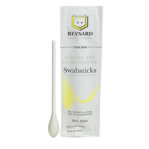 Reynard Health Chlorhexidine & Alcohol Swab Sticks B50