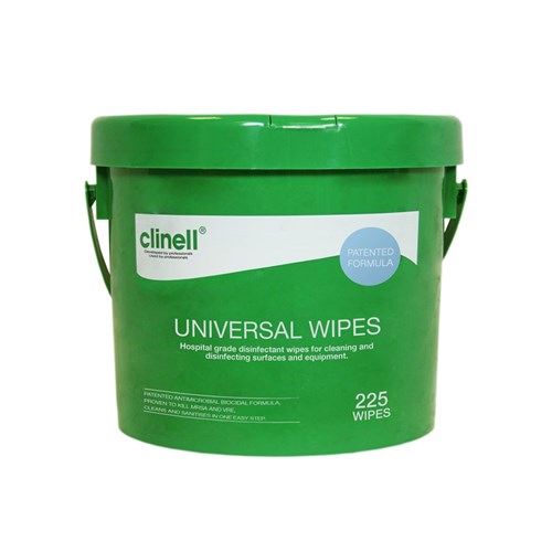 Clinell Universal Sanitising Wipes Hospital Grade Bucket 225