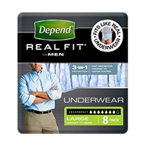 Depend Underwear Men Real Fit Large 4 x 8  19606