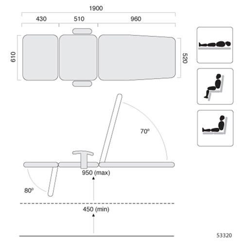 LynX Podiatry Chair with Castors 610W