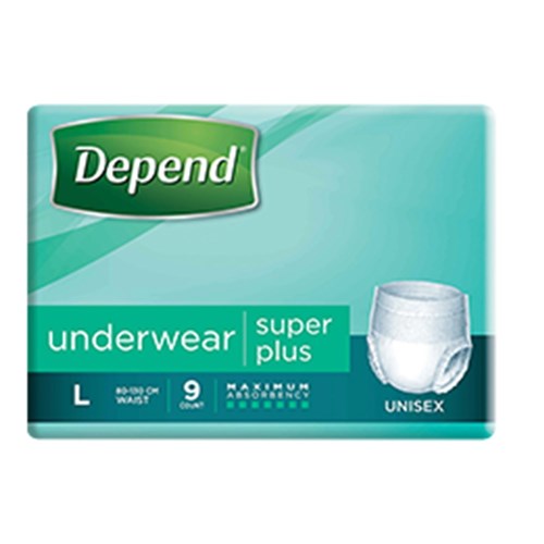 Depend Super Plus Unisex Underwear Large 4 x 9 19611