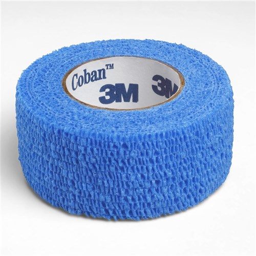 Coban Cohesive Bandages 25mm x 2m Blue 1581B