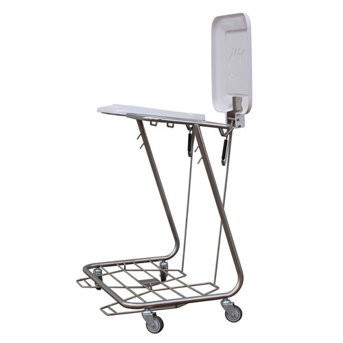 Trolley Linen S/Steel w/ Foot Operated Lid Double SQ Series