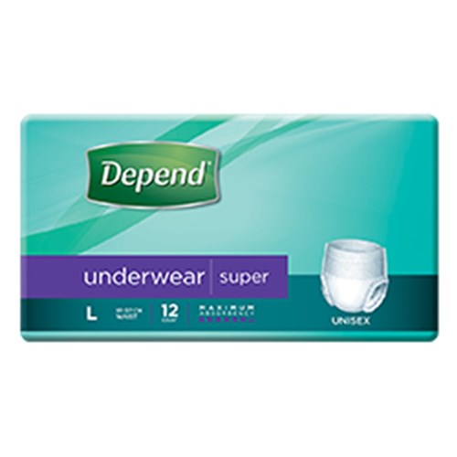 Depend Super Unisex Underwear Large 19616