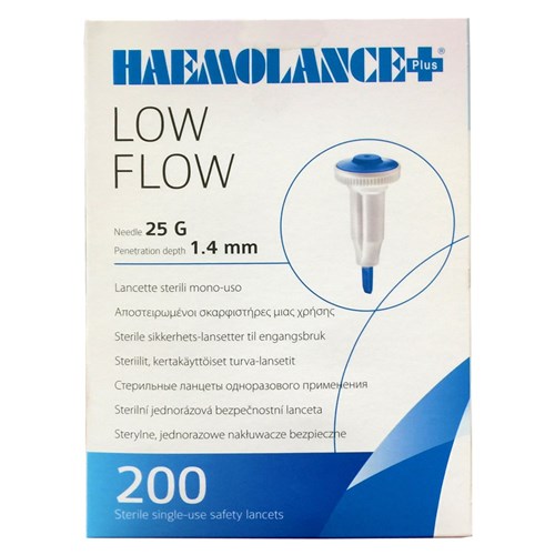 Haemolance Plus Retractable Lancet (Low Flow) Blue B200