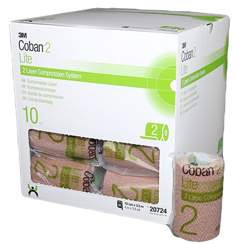 Coban 2 Layer Lite Compression Bandage 10cm x 3.5m 20724