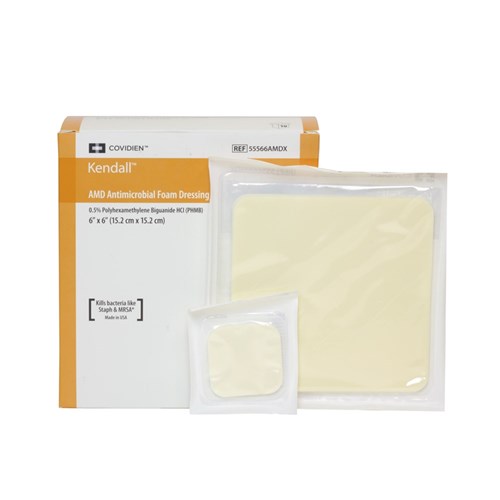 Kendall AMD Antimicrobial Foam Dressings 10cm x 10cm Each SSS