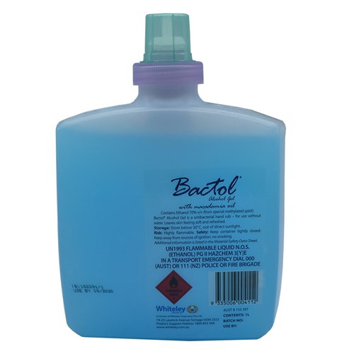 Bactol Alcohol Gel Waterless Hand Cleanser 1ltr