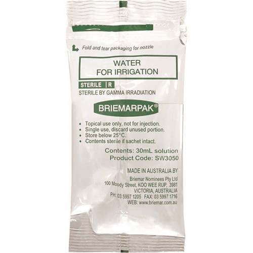 Water for Irrigation 75 x 30ml Sachet Sterile