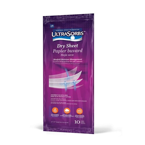 Ultrasorb Skinfold Dry Sheet 36 x 15cm (25 x 10) C250