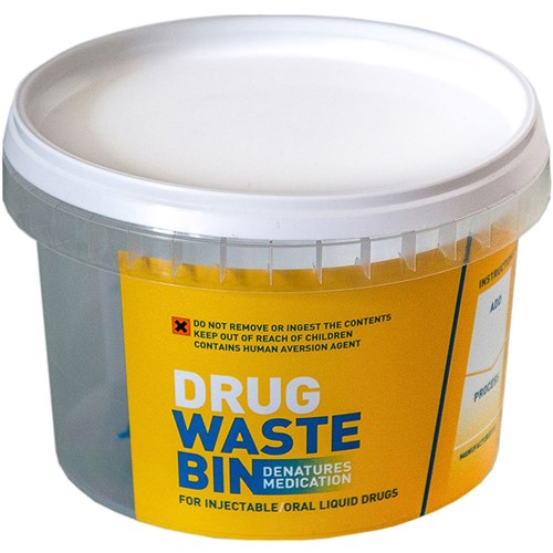 Drug Waste Container Yellow  565ml for Injectables/Capsules