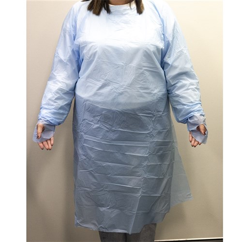 Gown Thumbs Up Isolation Large Blue Medline
