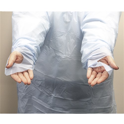 Gown Thumbs Up Isolation Large Blue Medline
